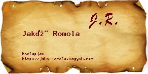 Jakó Romola névjegykártya